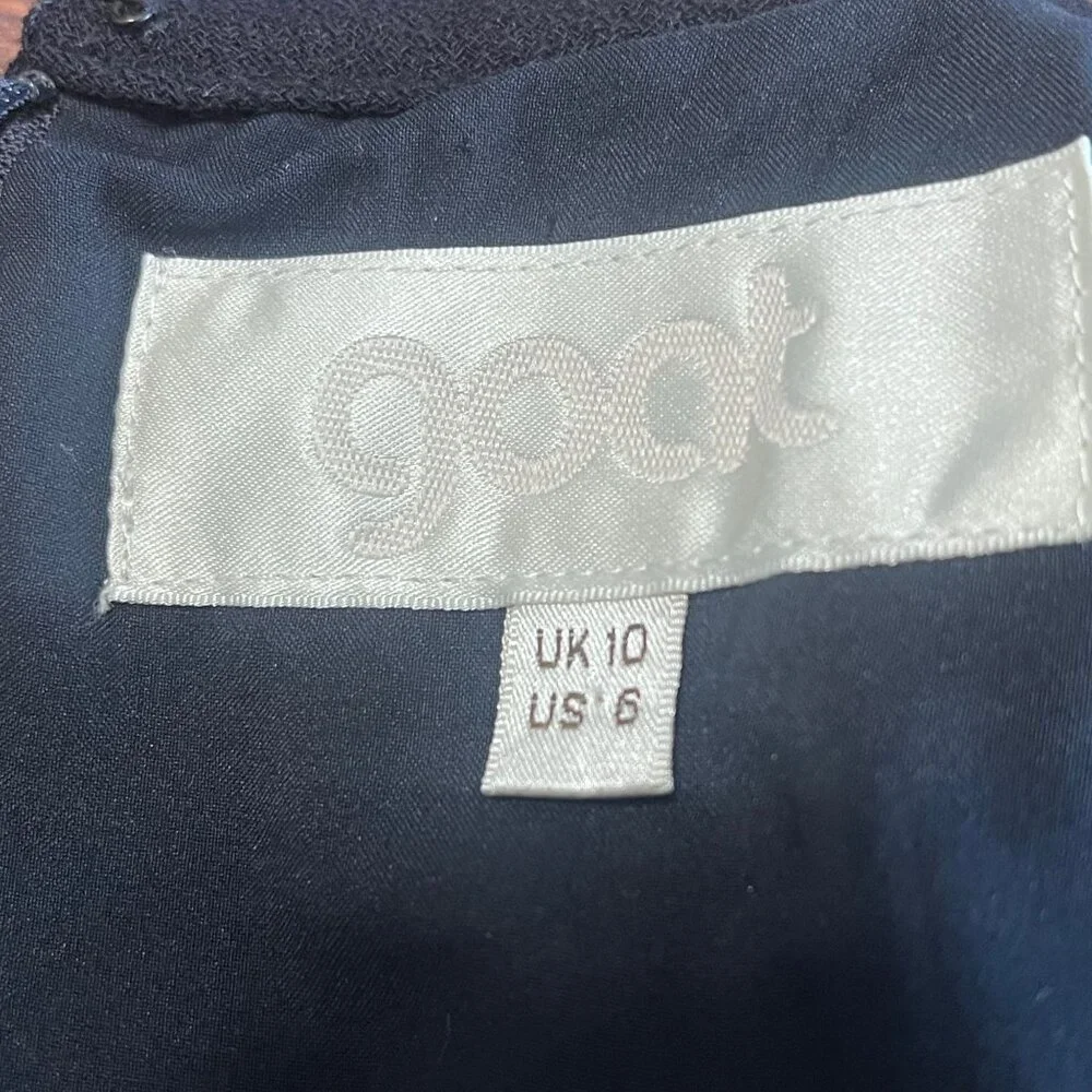 GOAT Navy‎ Wool Minimalist Shift Dress Size 6
